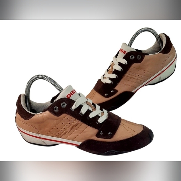 Diesel Shoes - Vintage Diesel Rykker Y2K Women’s Tan/briwn Leather/suede Sneaker Size 8